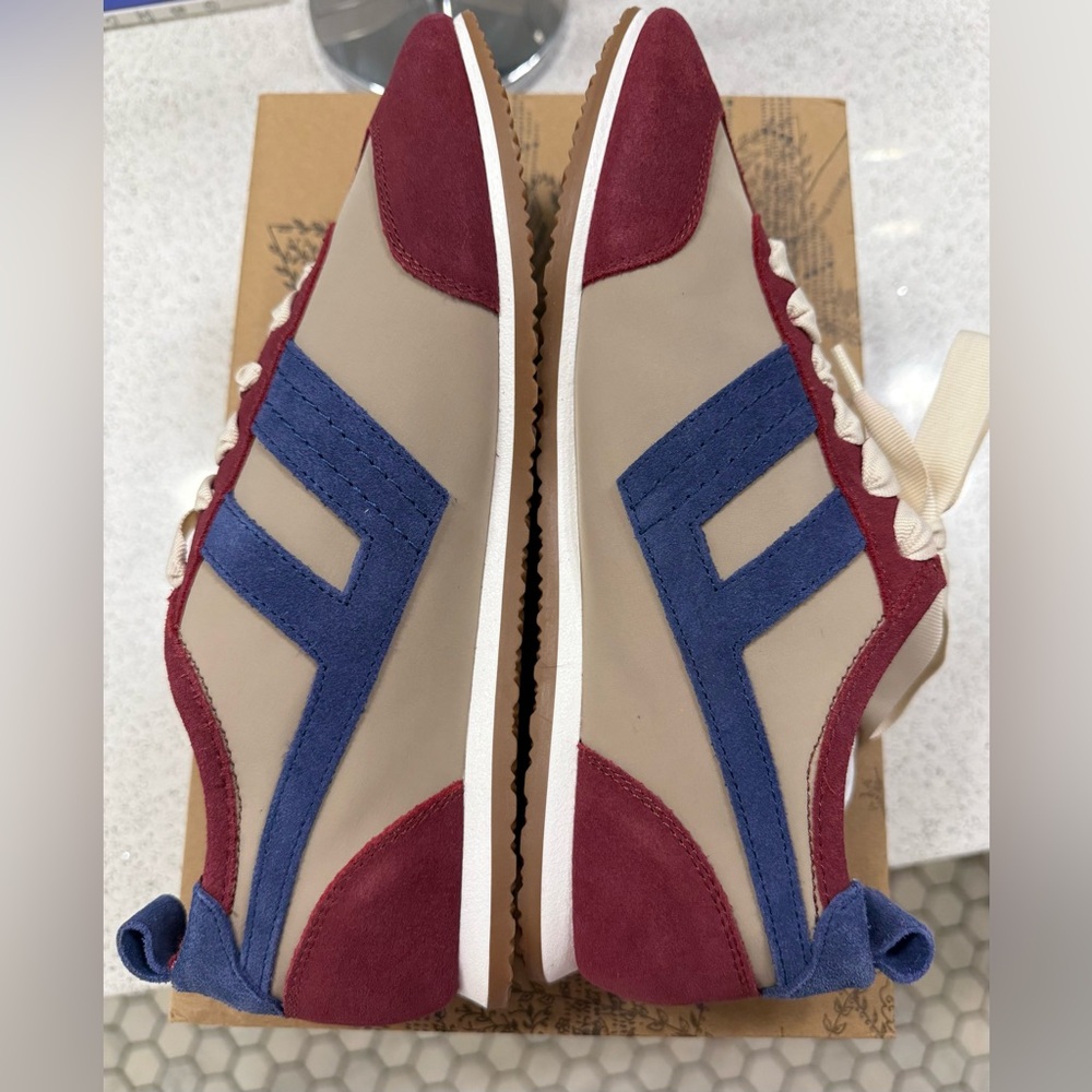 NIB Free People Red/Blue/Beige Women's Ace’s Tennis Shoe size 8.5 - Picture 5 of 9